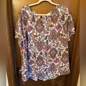 DR2 Multicolor Paisley Blouse Size 1x